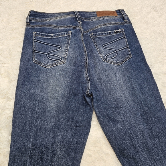 Seven7 Size 10 High Rise Ankle Legging Distressed Cuff Jeans - Picture 5 of 11